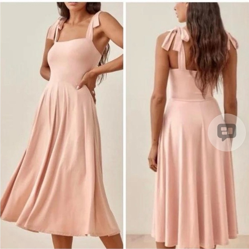 Reformation Edita Midi Knit Dress Serenade Soft Dusty Pink Size Medium